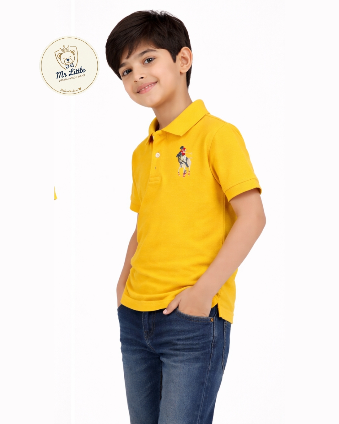 Mr Little Classic Polo – Yellow Rider Edition - View 1