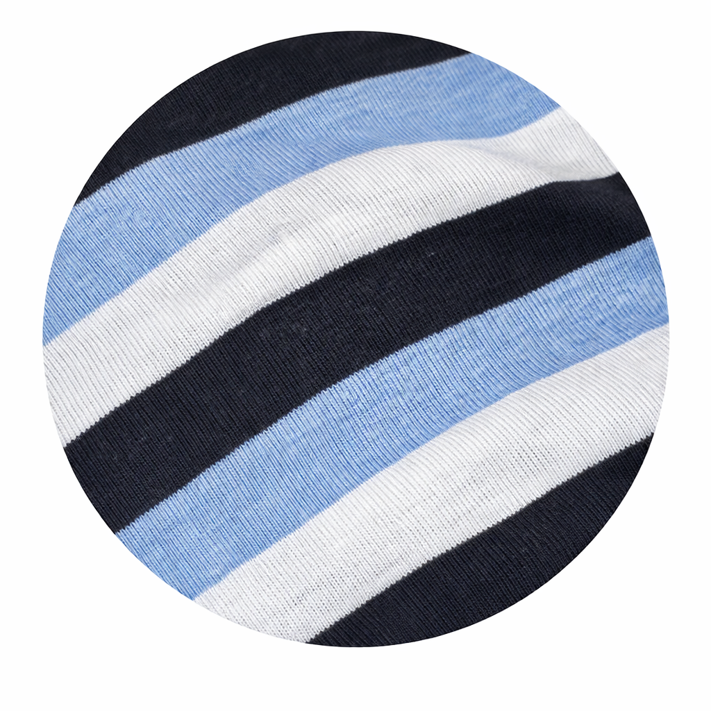 Sky Blue & Black Striped Kids T-Shirt - View 3